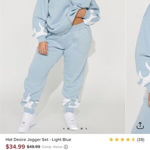 Fashion Nova Light Blue Jogger Set